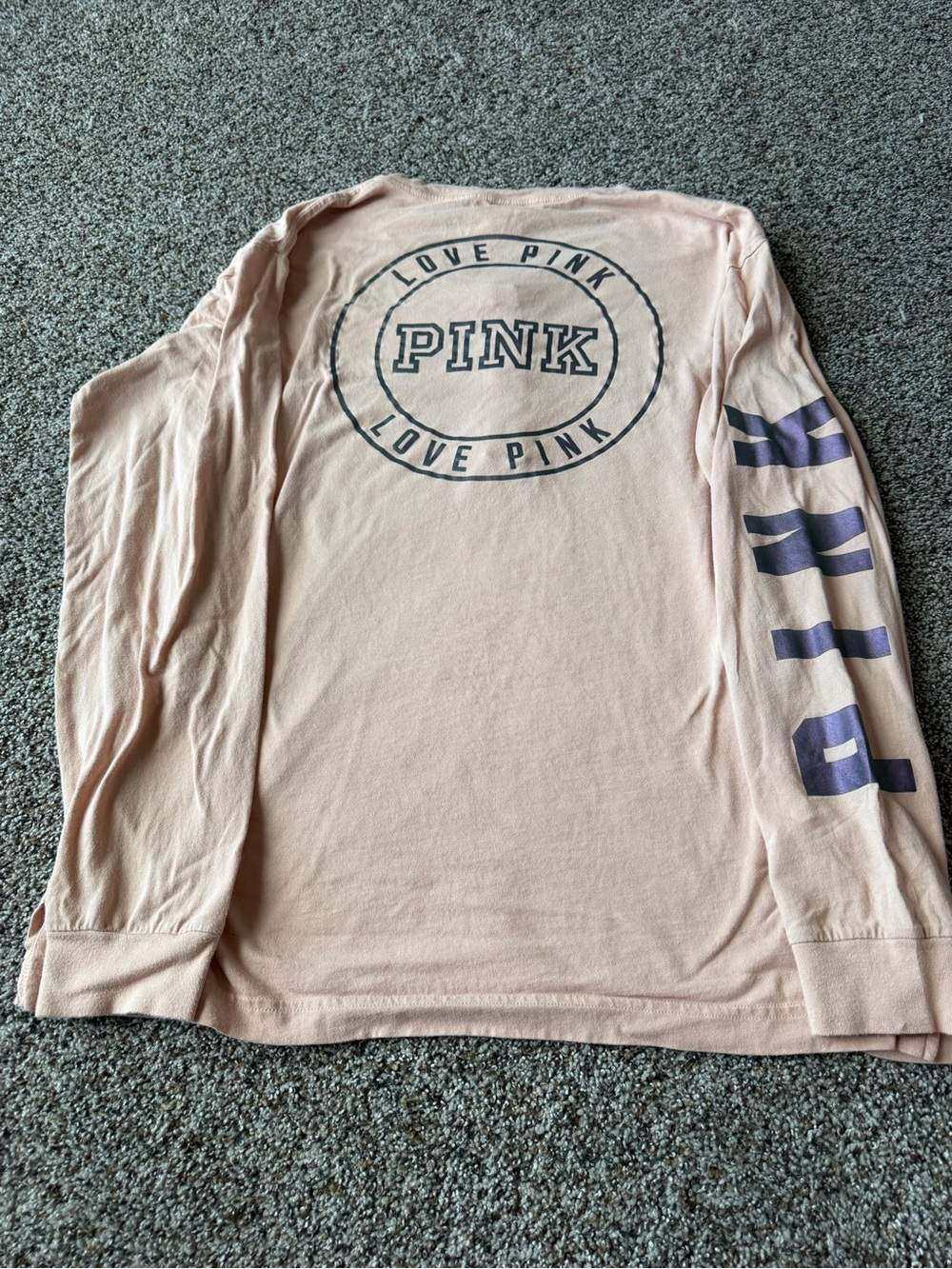 Victoria's Secret PINK Love Pink Henley Long Sleeve Shirt Large Y2K